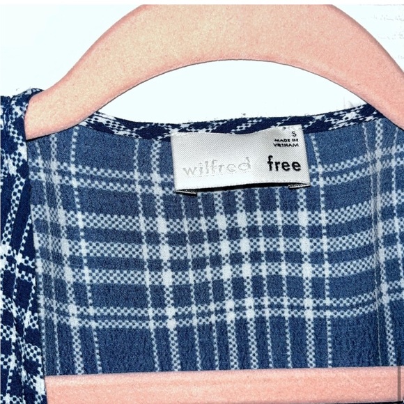 🦋 WILFRED FREE (ARITZIA) Shannon Plaid Wrap/Cardigan. Size SM. Excellent Cond! - Picture 6 of 6